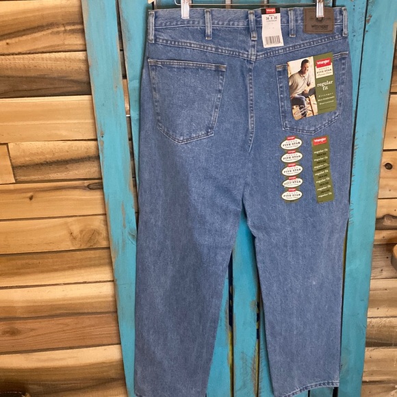 Wrangler Other - NWT Wrangler Five Star Premium Denim regular fit jeans 36x30 light stone wash